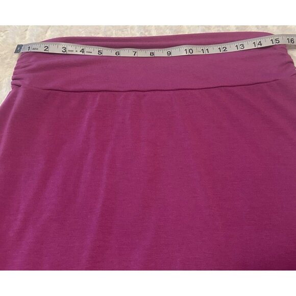Faded Glory Fuchsia Pink A-Line Midi Skirt Polyester Rayon Blend Junior's Size M - Picture 7 of 9